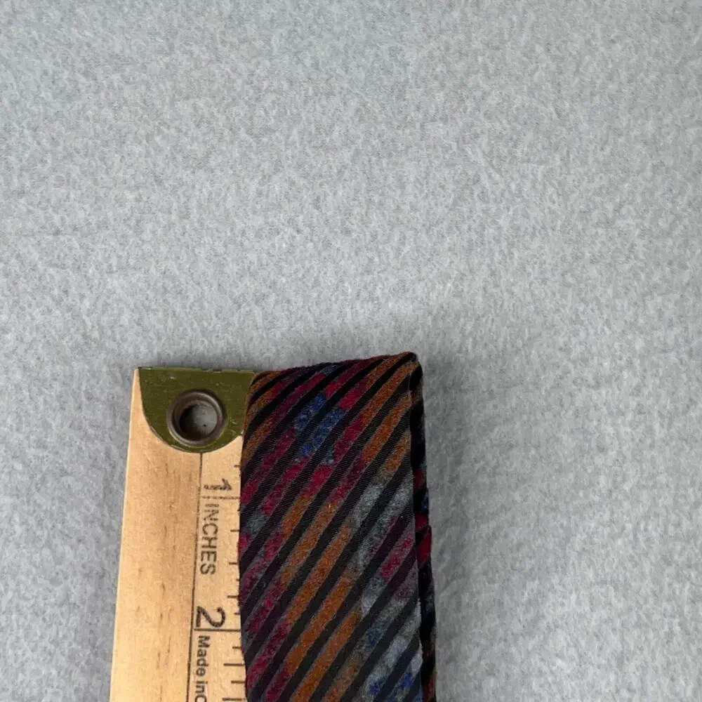 Ermenegildo Zegna Neck Tie Silk Blend Brown Striped Textured Made In Italy Mens